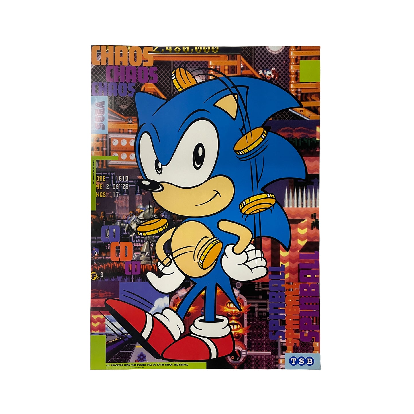 Official Sonic TSB 1993 Promotional Poster 84cm x 64cm