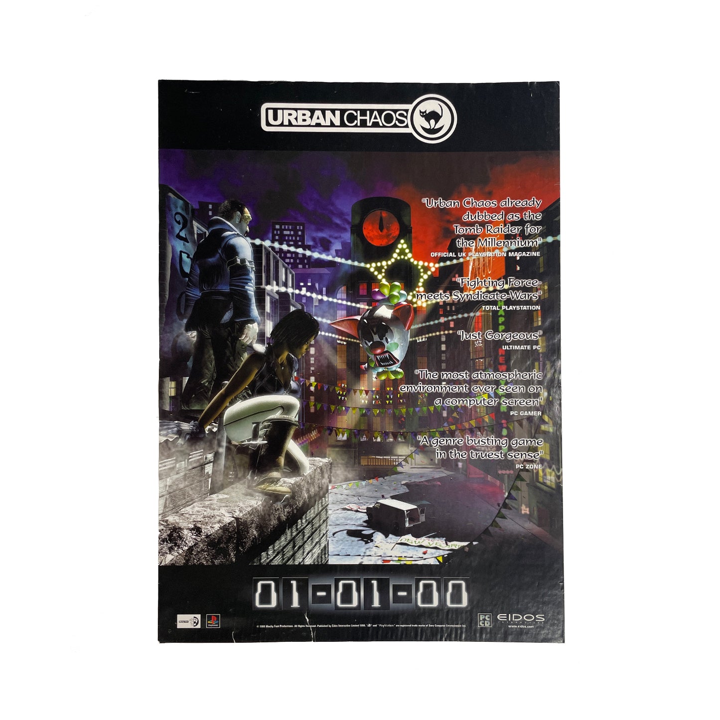 Official Urban Chaos 1999 Promotional Poster 59cm x 42cm