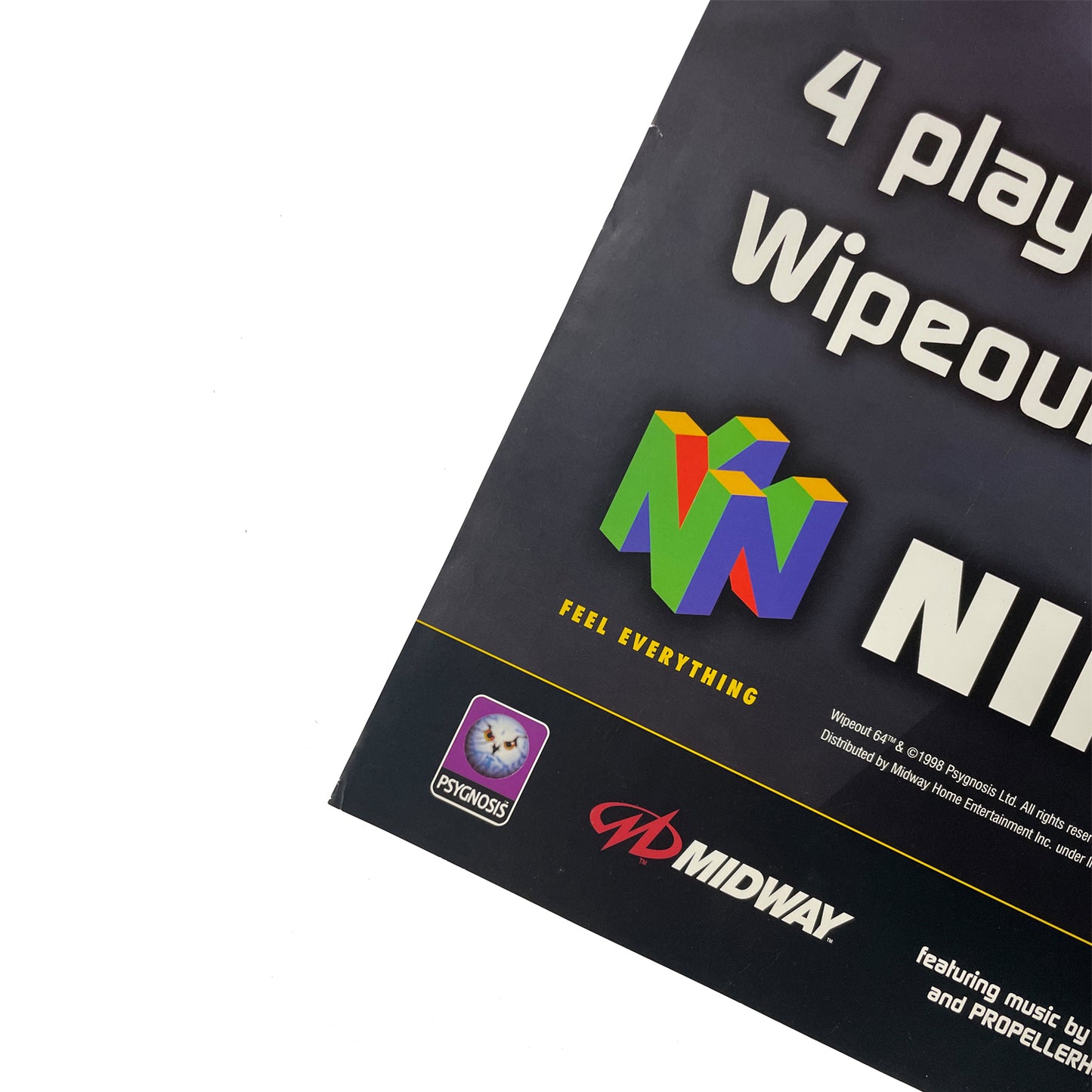 Official Wipeout 64 1998 Promotional Poster 59cm x42cm