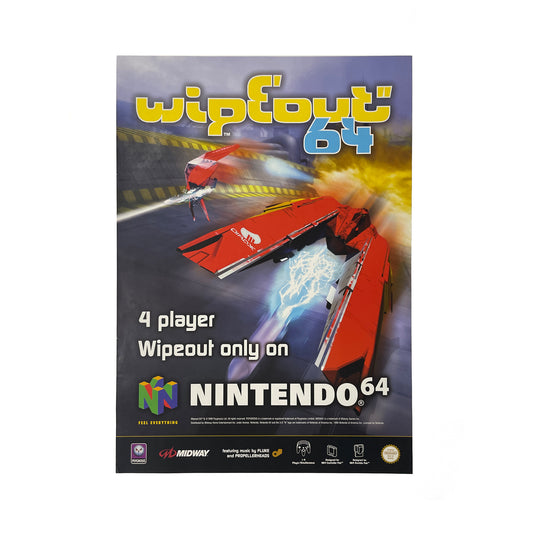 Official Wipeout 64 1998 Promotional Poster 59cm x42cm